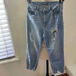 Express Cropped Straight Stretch High rise Jeans